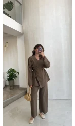 Bağcıklı Kimono Takım - Haki - Kod: 8968