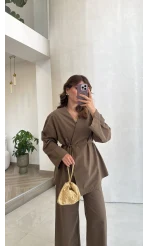 Bağcıklı Kimono Takım - Haki - Kod: 8968