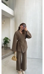 Bağcıklı Kimono Takım - Haki - Kod: 8968