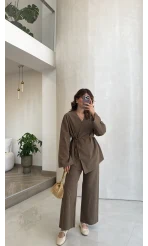 Bağcıklı Kimono Takım - Haki - Kod: 8968