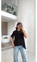 Modal T-shirt - Siyah - Kod: 1069
