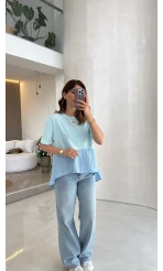 Modal T-shirt - Mavi - Kod: 1069