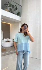 Modal T-shirt - Mavi - Kod: 1069