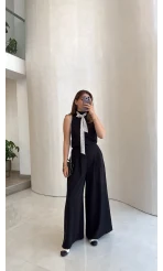Amanda Fular Bağlamalı Takım - Siyah - Kod: 9163