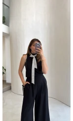 Amanda Fular Bağlamalı Takım - Siyah - Kod: 9163
