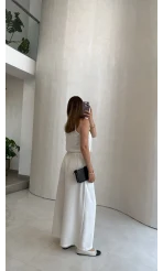Amanda Fular Bağlamalı Takım - Beyaz - Kod: 9163