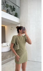Astarı Şortlu Mini Elbise - Mint - Kod: 4195