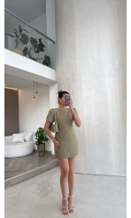 Astarı Şortlu Mini Elbise - Mint - Kod: 4195