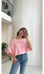 Bestie İçi Askılı Triko - Pembe