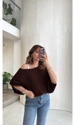 Bestie İçi Askılı Triko - Kahverengi