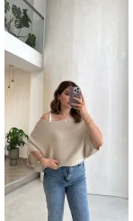 Bestie İçi Askılı Triko - Vizon