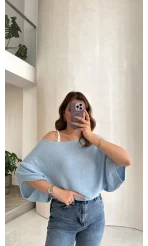 Bestie İçi Askılı Triko - Mavi
