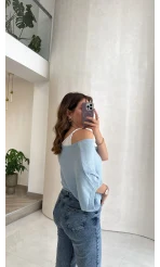Bestie İçi Askılı Triko - Mavi