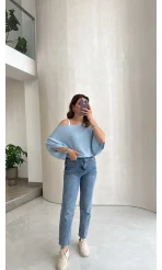 Bestie İçi Askılı Triko - Mavi