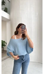 Bestie İçi Askılı Triko - Mavi