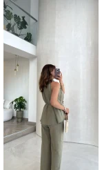 Reglan Kol Bağcıklı Takım - Haki - Kod: 9145