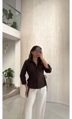 Bağlamalı Gömlek - Acı Kahve - Kod: 2004