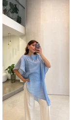 Pelerin Gömlek - Mavi - Kod: 3272