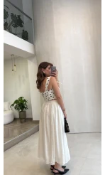 Büzgülü Etek - Beyaz - Kod: 3401