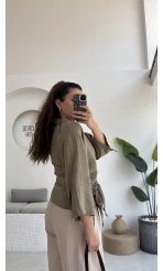 7017 - Vanilla Müslin Kimono - Haki