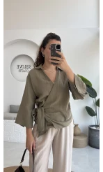 7017 - Vanilla Müslin Kimono - Haki