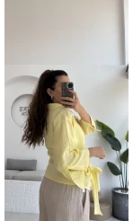 7017 - Vanilla Müslin Kimono - Sarı