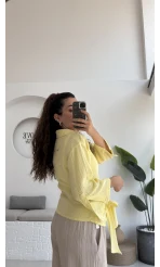 7017 - Vanilla Müslin Kimono - Sarı