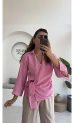 7017 - Vanilla Müslin Kimono - Şeker Pembesi