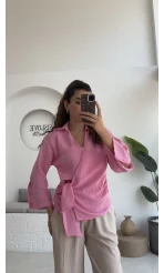 7017 - Vanilla Müslin Kimono - Şeker Pembesi