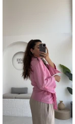 7017 - Vanilla Müslin Kimono - Şeker Pembesi