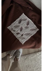 Acı Kahve Müslin Kumaş Kimono