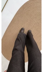 Acı Kahve Yüksek Bel Denim Jean Pantolon