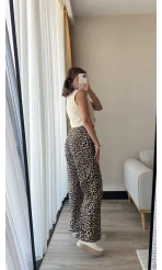 Açık Leopar Kot Pantolon