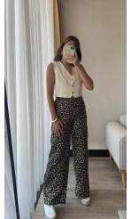 Açık Leopar Kot Pantolon