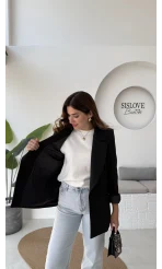 Addison Çizgi Detay Blazer Ceket - Siyah - Kod: 7560