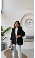 Addison Çizgi Detay Blazer Ceket - Siyah - Kod: 7560
