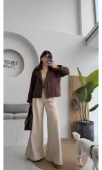 Adeena Yarım Trençkot - Kahverengi - Kod: 7025