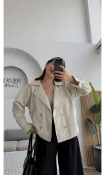 Adeena Yarım Trençkot - Taş - Kod: 7025