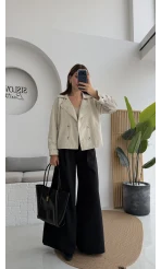 Adeena Yarım Trençkot - Taş - Kod: 7025