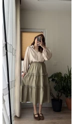 After Dantel Etek - Haki - 5012