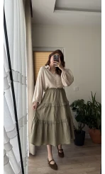 After Dantel Etek - Haki - 5012