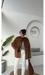 Alaska Tüylü Kahverengi Ceket