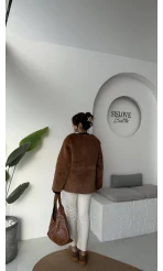 Alaska Tüylü Kahverengi Ceket