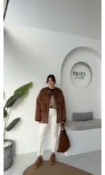 Alaska Tüylü Kahverengi Ceket