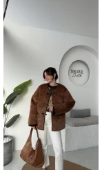 Alaska Tüylü Kahverengi Ceket