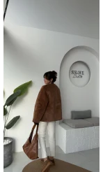 Alaska Tüylü Kahverengi Ceket