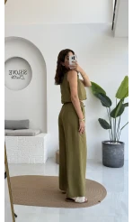 Alex Beli Lastik Detay Modal Takım - Haki - 8013