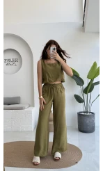 Alex Beli Lastik Detay Modal Takım - Haki - 8013