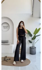 Alex Beli Lastik Detay Modal Takım - Siyah - 8013