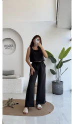 Alex Beli Lastik Detay Modal Takım - Siyah - 8013